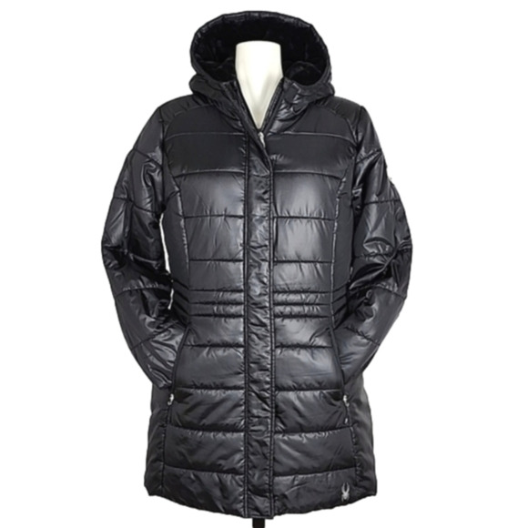 Spyder Women's Black Yara Faux Fur Lined Puffer Hooded Winter  Jacket Size Large - Picture 4 of 16